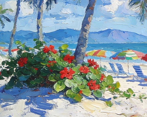 Florida Beach Vacation, Seashore Sail Boat Painting, Original Small Paintings on Canvas, Small Paintings on Canvas, Hand Painted Canvas Art, Small Landscape Paintings-Art Painting Canvas