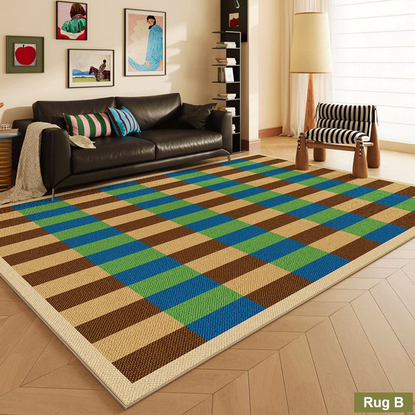 Colorful Absract Rugs for Living Room, Colorful Geometric Rugs for Dining Room, Mid Century Modern Rugs, Contemporary Modern Rugs for Bedroom-Art Painting Canvas
