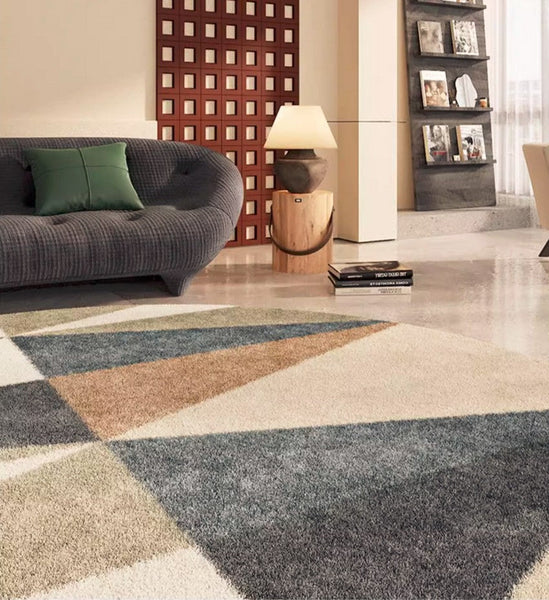 Abstract Contemporary Round Rugs, Modern Rugs for Dining Room, Geometric Modern Rugs for Bedroom, Modern Area Rugs under Coffee Table