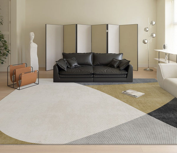 Geometric Area Rugs for Bedroom, Modern Area Rugs for Living Room, Abstract Contemporary Modern Rugs, Dining Room Floor Carpet Placement Ideas-Art Painting Canvas