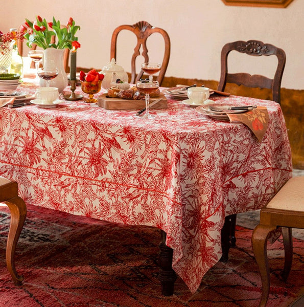 Jungle Animals Leopard Parrot Pattern Tablecloth for Home Decoration, Modern Rectangle Tablecloth for Dining Room Table, Large Square Tablecloth, Christmas Tablecloth-Art Painting Canvas