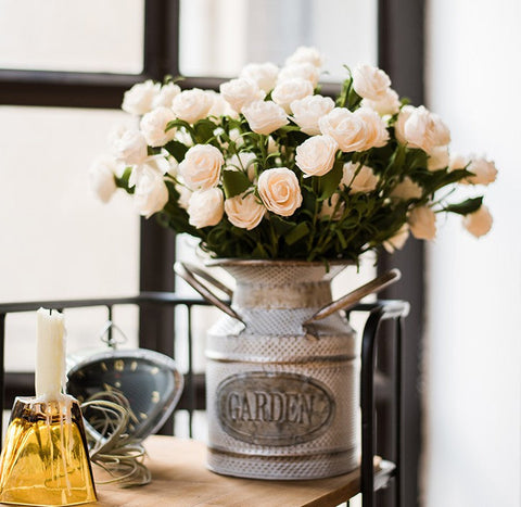 Flower Arrangement Ideas for Living Room, White Camellia Flowers, Modern Artificial Flowers for Home Decoration, Simple Artificial Floral for Bedroom-Art Painting Canvas