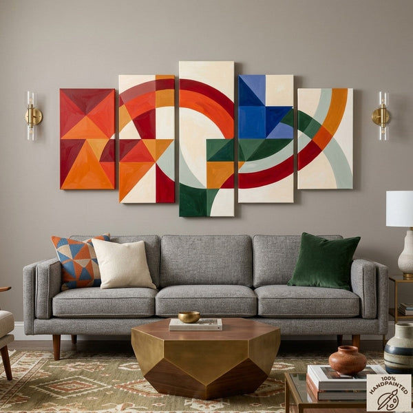 Large Modern Paintings, Geometric Contemporary Art, Hand Painted Canvas Art, Original Acrylic Paintings