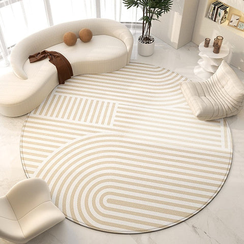 Living Room Contemporary Modern Rugs, Modern Area Rugs for Bedroom, Geometric Round Rugs for Dining Room, Circular Modern Rugs under Chairs-Art Painting Canvas