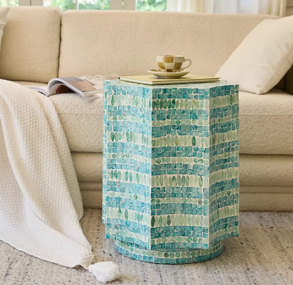 Contemporary Side Table, Contemporary Bedside Table, Bedside Small Side Table, Shell Small Sofa Side Table, Modern Side Table, Small End Table, Portable Casual Side Table, Creative Coffee Table-Art Painting Canvas