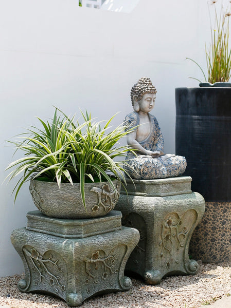 Buddha Statue, Sitting Buddha Statue, Large Figure Statue for Garden Ornament, Villa Courtyard Decor, Outdoor Decoration Ideas, Garden Decor Ideas-Art Painting Canvas