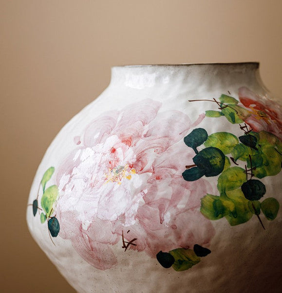 Flower Vases on Table, Handmade Water Holding Flower Vases, Centerpiece on Dining Table, Modern Porcelain Flower Vases, Ceramic Bouquet Vases-Art Painting Canvas