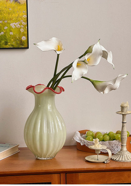 French Vintage Glass Flower Vases, Glass Bud Vases, Flower Vases on Table, Handmade Water Holding Flower Vases-Art Painting Canvas