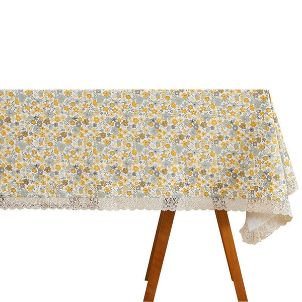 Dining Room Flower Table Cloths, Cotton Rectangular Table Covers for Kitchen, Farmhouse Table Cloth, Wedding Tablecloth, Square Tablecloth for Round Table-Art Painting Canvas