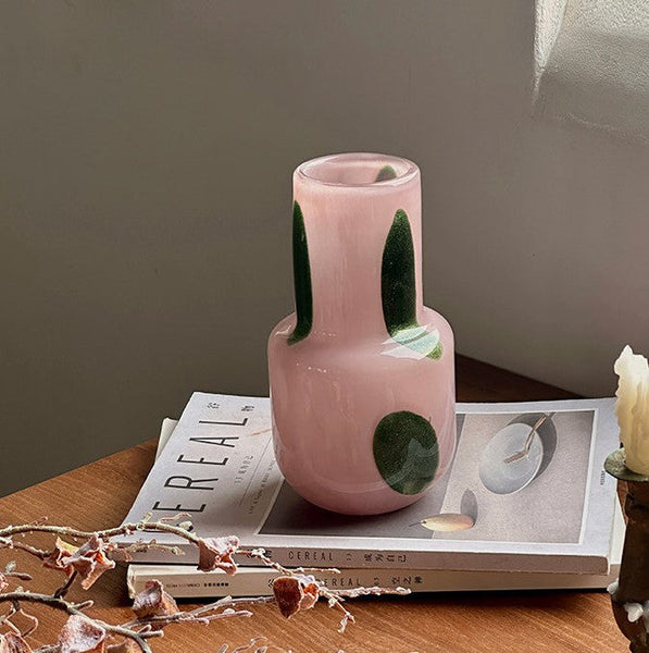 Handmade Glass Bud Vases, Flower Vases on Table, Vintage Small Glass Flower Vases, Water Holding Flower Vases-Art Painting Canvas