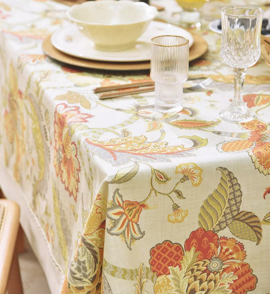 Extra Large Rectangle Tablecloth for Dining Room Table, Country Farmhouse Tablecloth, Square Tablecloth for Round Table, Rustic Table Covers for Kitchen-Art Painting Canvas