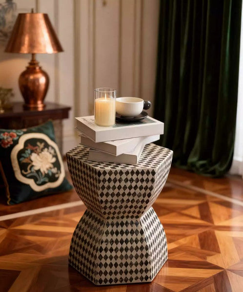 Modern Side Table, Bedside Small Side Table, Contemporary Bedside Table, Small End Table, Shell Small Sofa Side Table, Portable Casual Side Table, Creative Coffee Table, Contemporary Side Table-Art Painting Canvas