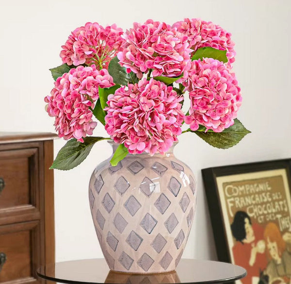 Contemporary Vases for Modern Home Decor, Porcelain Flower Vases, Flower Vases on Table, Ceramic Bouquet Vases, Dining Table Centerpiece-Art Painting Canvas