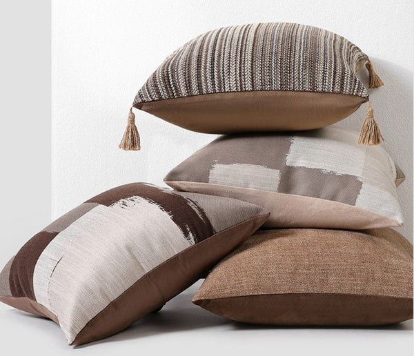 Geometric Modern Sofa Pillows, Abstract Decorative Pillows for Couch, Contemporary Throw Pillows, Modern Pillows for Bedroom, Modern Sofa Pillows-Art Painting Canvas