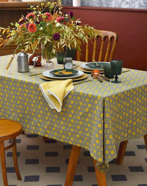 Rustic Table Covers for Kitchen, Large Rectangle Tablecloth for Dining Room Table, Country Farmhouse Tablecloth, Square Tablecloth for Round Table-Art Painting Canvas