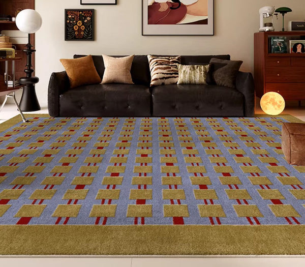 Mid Century Modern Rugs for Living Room, Vintage Area Rugs for Bedroom, Large Contemporary Area Rugs for Dining Room-Art Painting Canvas