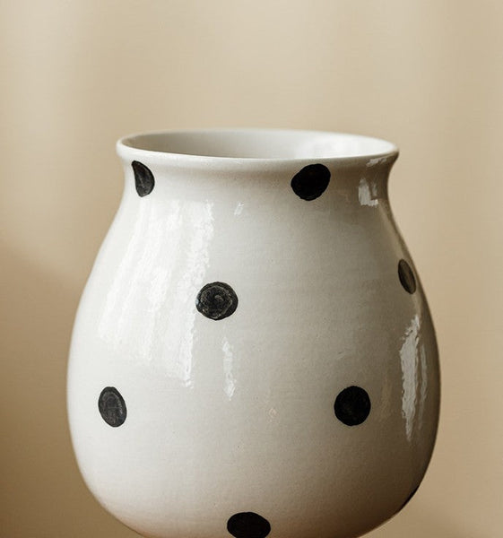 Ceramic Bud Vases, Small Flower Vases on Table, Handmade Water Holding Flower Vase, Modern Porcelain Flower Vases-Art Painting Canvas