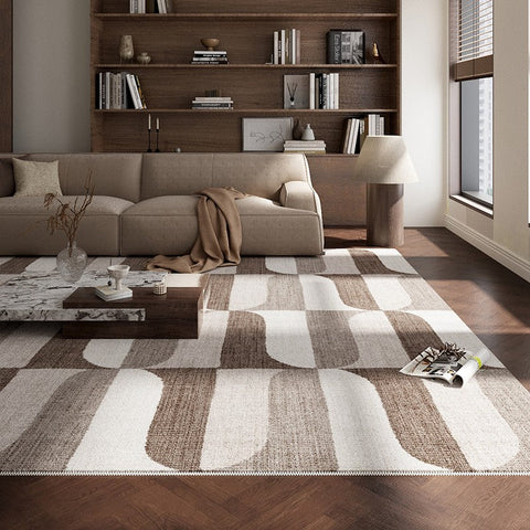 Large Modern Rugs under Dining Room Table, Abstract Modern Rugs for Living Room, Contemporary Geometric Carpets, Contemporary Modern Rugs-Art Painting Canvas