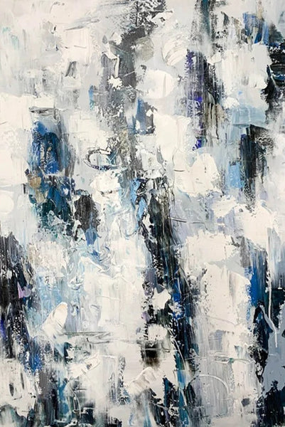 Modern Paintings Behind Sofa, Abstract Paintings for Dining Room, Buy Paintings Online, Palette Knife Canvas Art, Impasto Wall Art-Art Painting Canvas