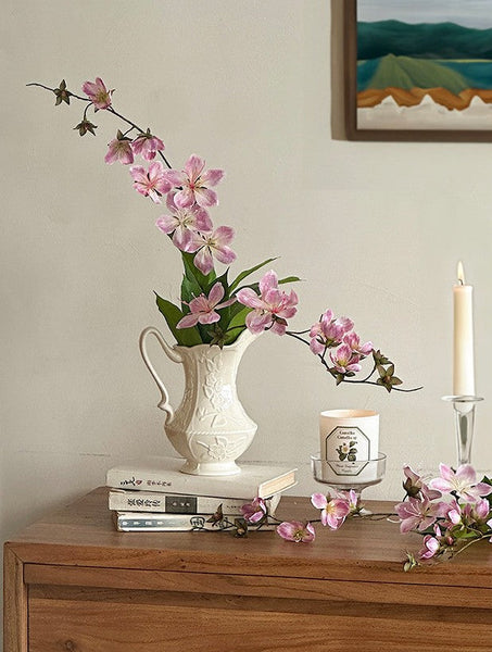 Ceramic Bud Vases, Small Flower Vases on Table, Rustic Porcelain Flower Vases, Handmade Water Holding Flower Vases-Art Painting Canvas