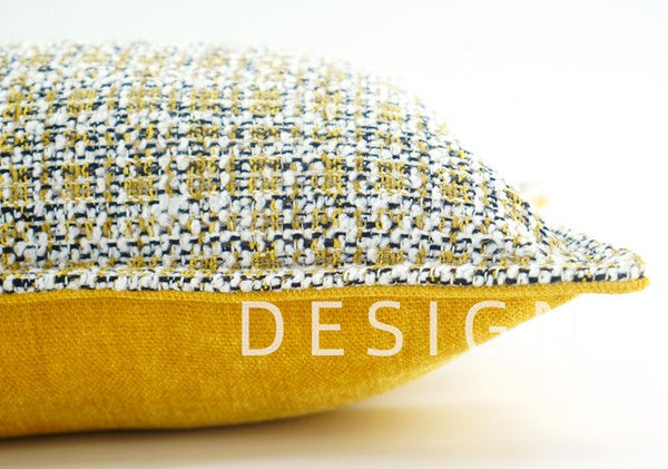 Contemporary Modern Sofa Pillows, Large Yellow Decorative Throw Pillows, Large Square Modern Throw Pillows for Couch, Simple Throw Pillow for Interior Design-Art Painting Canvas