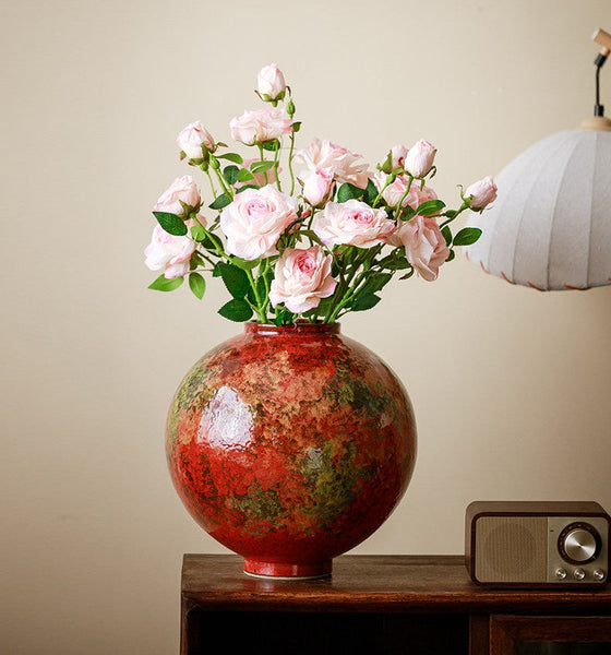 Handmade Water Holding Flower Vases, Large Pottery Flower Vases, Modern Bouquet Flower Vases, Centerpiece on Dining Table, Flower Vase on Table-Art Painting Canvas