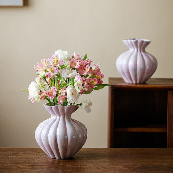 Handmade Water Holding Flower Vases, Porcelain Flower Vases, Modern Flower Vase Centerpiece on Table, Ceramic Bouquet Vases-Art Painting Canvas
