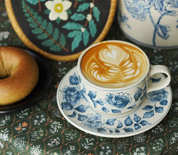 Classic British Tea Cups, Traditional Tea Cup Set, Porcelain Tea Cups, Floral Tea Cup Set, Elegant Tea Cup With Saucer, Ceramic Tea Cup with Saucer, Tea Cup Set, Vintage Tea Cup Set, Modern Ceramic Cups-Art Painting Canvas