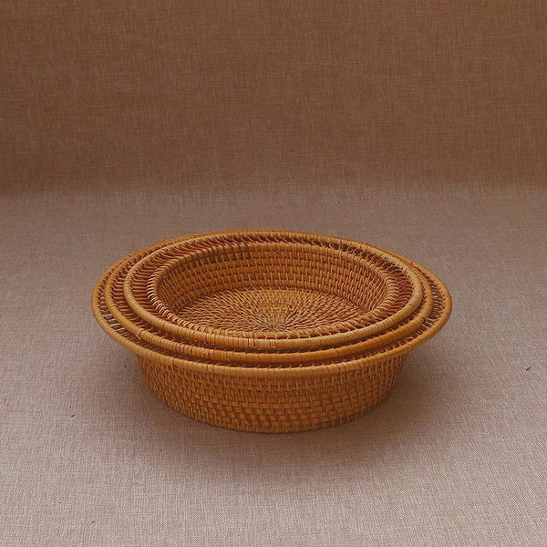Rattan Small Storage Baskets, Round Storage Basket for Pantry, Kitchen Storage Baskets, Storage Basket for Dining Room-Art Painting Canvas