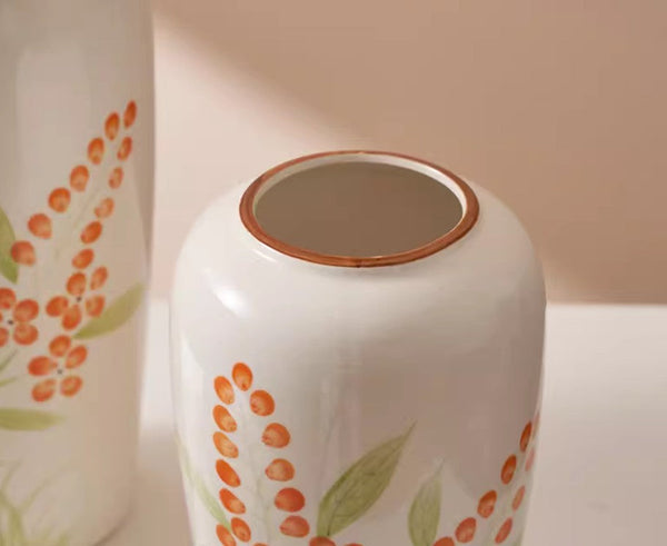 Porcelain Flower Vases, Large Flower Vases on Table, Dining Table Centerpiece, Ceramic Bouquet Vases, Handmade Water Holding Flower Vase-Art Painting Canvas