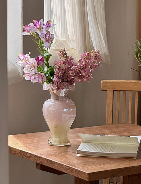 Water Holding Flower Vases, Glass Bud Vases, Bouquet Flower Vase, Vintage Glass Flower Vases, Handmade Flower Vases on Table-Art Painting Canvas