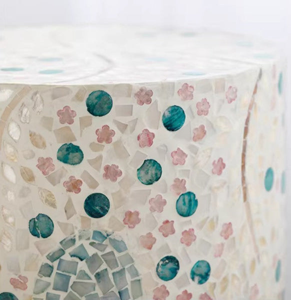 Contemporary Small Sofa Side Table, Portable Casual Side Table, Creative Coffee Table, Shell Small Side Table, Unique Small End Table-Art Painting Canvas