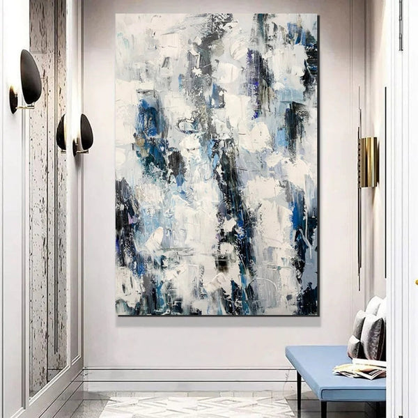 Modern Paintings Behind Sofa, Abstract Paintings for Dining Room, Buy Paintings Online, Palette Knife Canvas Art, Impasto Wall Art-Art Painting Canvas