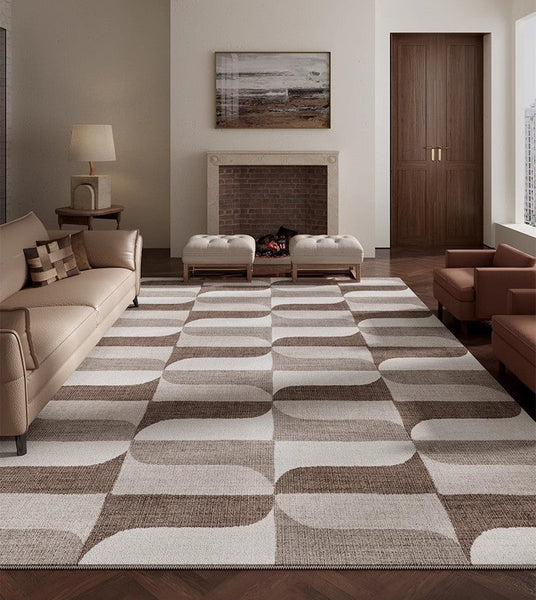 Large Modern Rugs under Dining Room Table, Abstract Modern Rugs for Living Room, Contemporary Geometric Carpets, Contemporary Modern Rugs-Art Painting Canvas