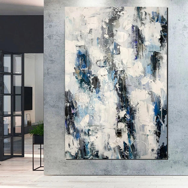 Modern Paintings Behind Sofa, Abstract Paintings for Dining Room, Buy Paintings Online, Palette Knife Canvas Art, Impasto Wall Art-Art Painting Canvas