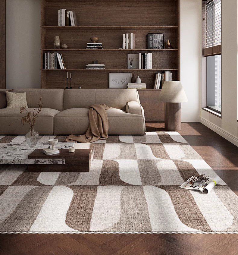 Large Modern Rugs under Dining Room Table, Abstract Modern Rugs for Living Room, Contemporary Geometric Carpets, Contemporary Modern Rugs-Art Painting Canvas