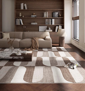 Large Modern Rugs under Dining Room Table, Abstract Modern Rugs for Living Room, Contemporary Geometric Carpets, Contemporary Modern Rugs-Art Painting Canvas