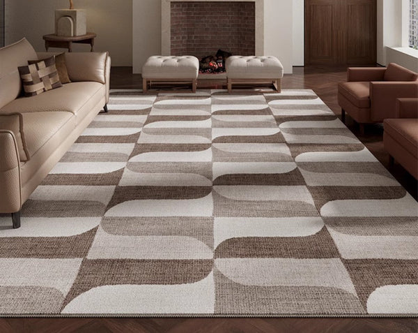 Large Modern Rugs under Dining Room Table, Abstract Modern Rugs for Living Room, Contemporary Geometric Carpets, Contemporary Modern Rugs-Art Painting Canvas