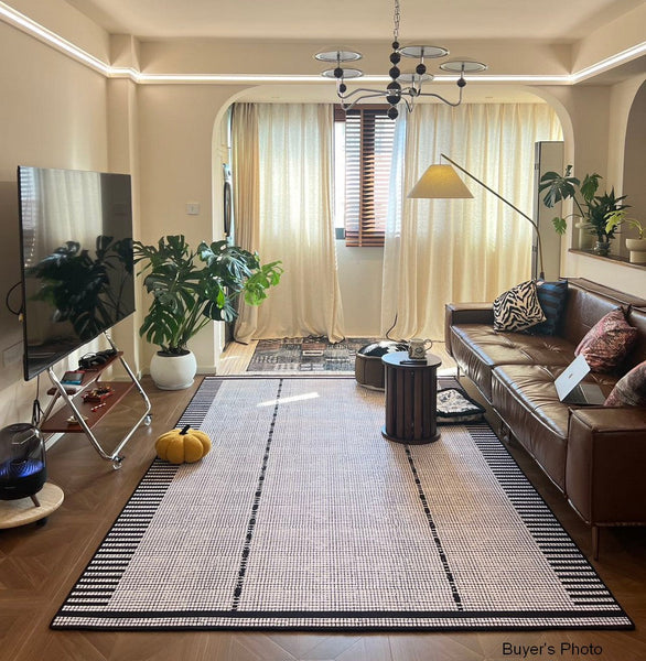 Unique Modern Rugs for Dining Room, Large Abstract Geometric Modern Rugs, Bedroom Modern Rugs, Living Room Contemporary Modern Rugs-Art Painting Canvas