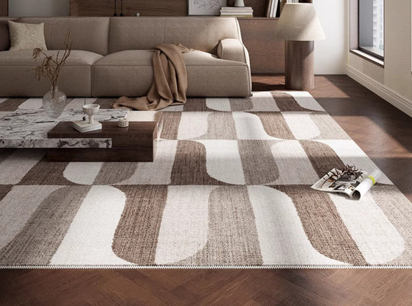 Large Modern Rugs under Dining Room Table, Abstract Modern Rugs for Living Room, Contemporary Geometric Carpets, Contemporary Modern Rugs-Art Painting Canvas