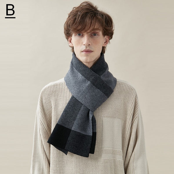 Men's Wool Scarf Winter, Business Wool Scarf for Gentleman, Thick Wool Scarf, Men's Winter Scarf, Formal Men Scarf Styles, Casual Scarf Men, Modern Fashion Scarf-Art Painting Canvas