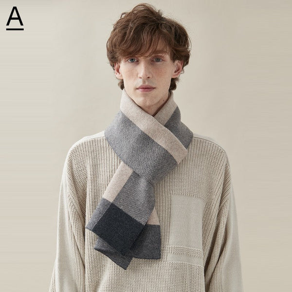 Men's Wool Scarf Winter, Business Wool Scarf for Gentleman, Thick Wool Scarf, Men's Winter Scarf, Formal Men Scarf Styles, Casual Scarf Men, Modern Fashion Scarf-Art Painting Canvas