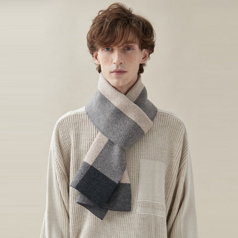 Men's Wool Scarf Winter, Business Wool Scarf for Gentleman, Thick Wool Scarf, Men's Winter Scarf, Formal Men Scarf Styles, Casual Scarf Men, Modern Fashion Scarf-Art Painting Canvas