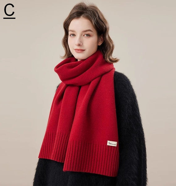 Casual Scarf for Women, Fashion Designer Scarf, Cold Weather Scarf, Red Winter Scarf, Modern Wool Scarf for Women, Soft Cashmere Scarf for Women-Art Painting Canvas