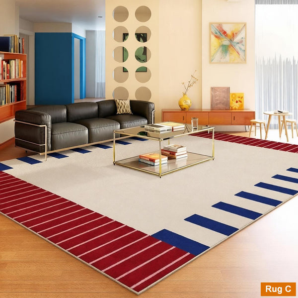 Colorful Modern Rugs for Bedroom, Contemporary Modern Rugs for Living Room, Geometric Modern Rugs, Modern Carpets under Coffee Table-Art Painting Canvas