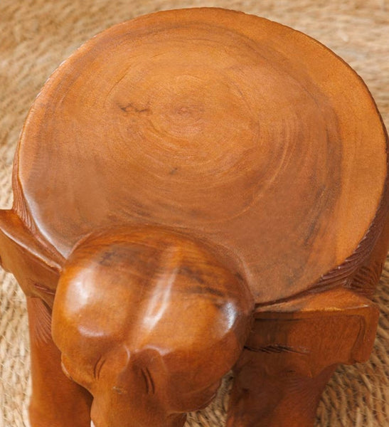 Dining Table Stool, Handmade Solid Wood low Stool, Elephant Wooden Stool, Elephant Sofa Stool, Creative Shoe-changing Stool-Art Painting Canvas