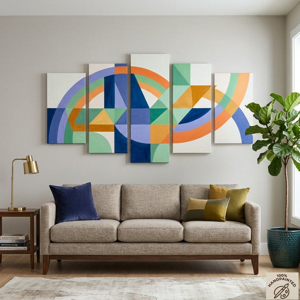 Abstract Acrylic Paintings, Original Modern Paintings, Geometric Contemporary Art, Hand Painted Canvas Art-Art Painting Canvas