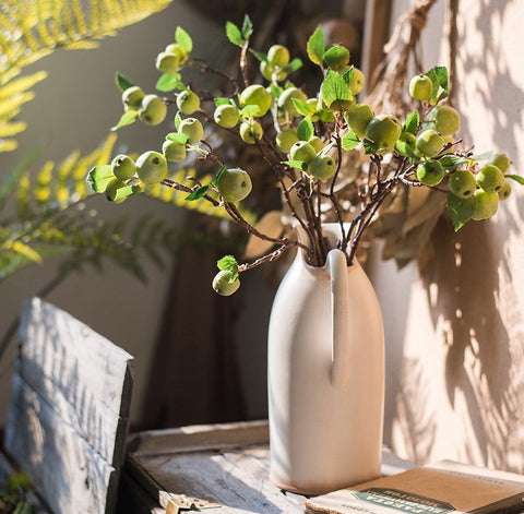 Green Apple Branch, Fruit Branch, Table Centerpiece, Beautiful Modern Flower Arrangement Ideas for Home Decoration, Simple Artificial Floral for Dining Room-Art Painting Canvas