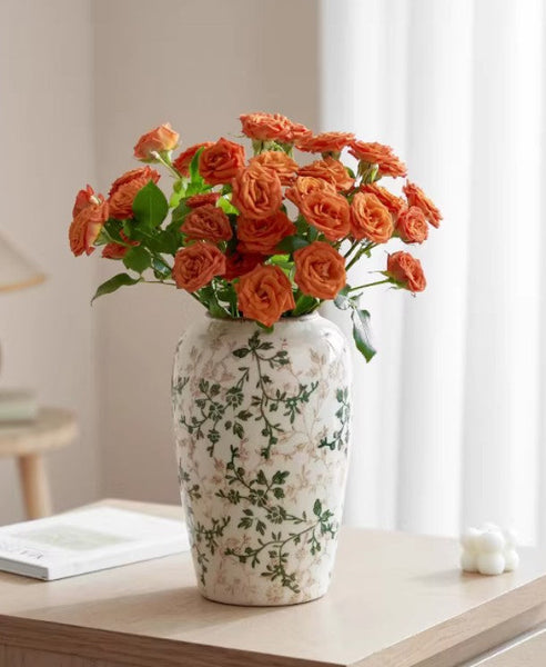 Ceramic Bouquet Vases, Porcelain Flower Vases, Rustic Flower Vases on Table, Dining Table Centerpiece, Handmade Water Holding Flower Vase-Art Painting Canvas