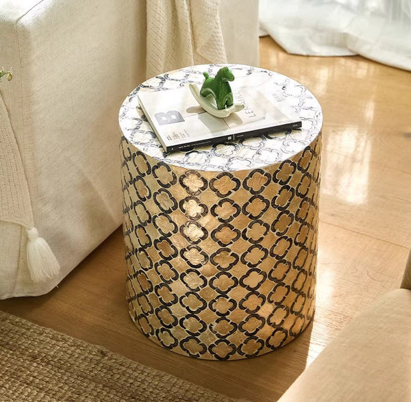 Modern Side Table, Small End Table, Portable Casual Side Table, Shell Small Sofa Side Table, Contemporary Bedside Table, Bedside Small Side Table, Creative Coffee Table, Contemporary Side Table-Art Painting Canvas